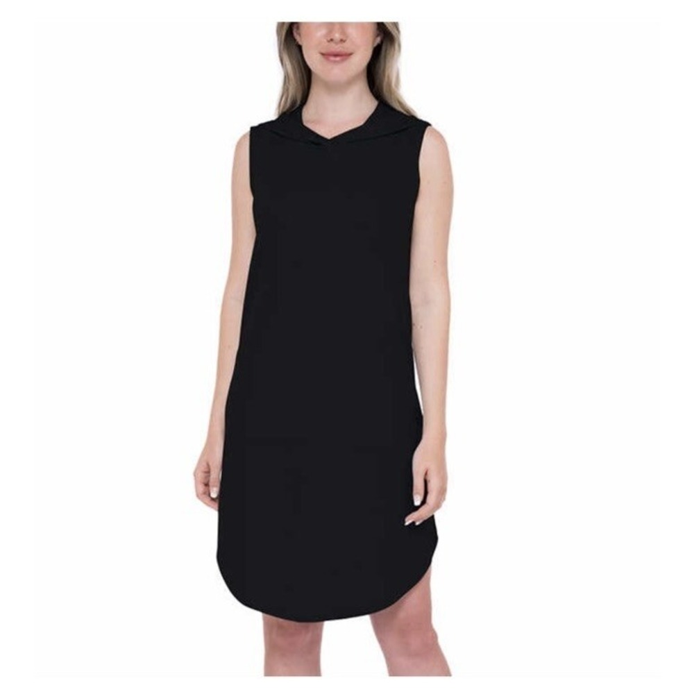 Bobeau Womens Hoodie Sleeveless Dress in Black Size Large